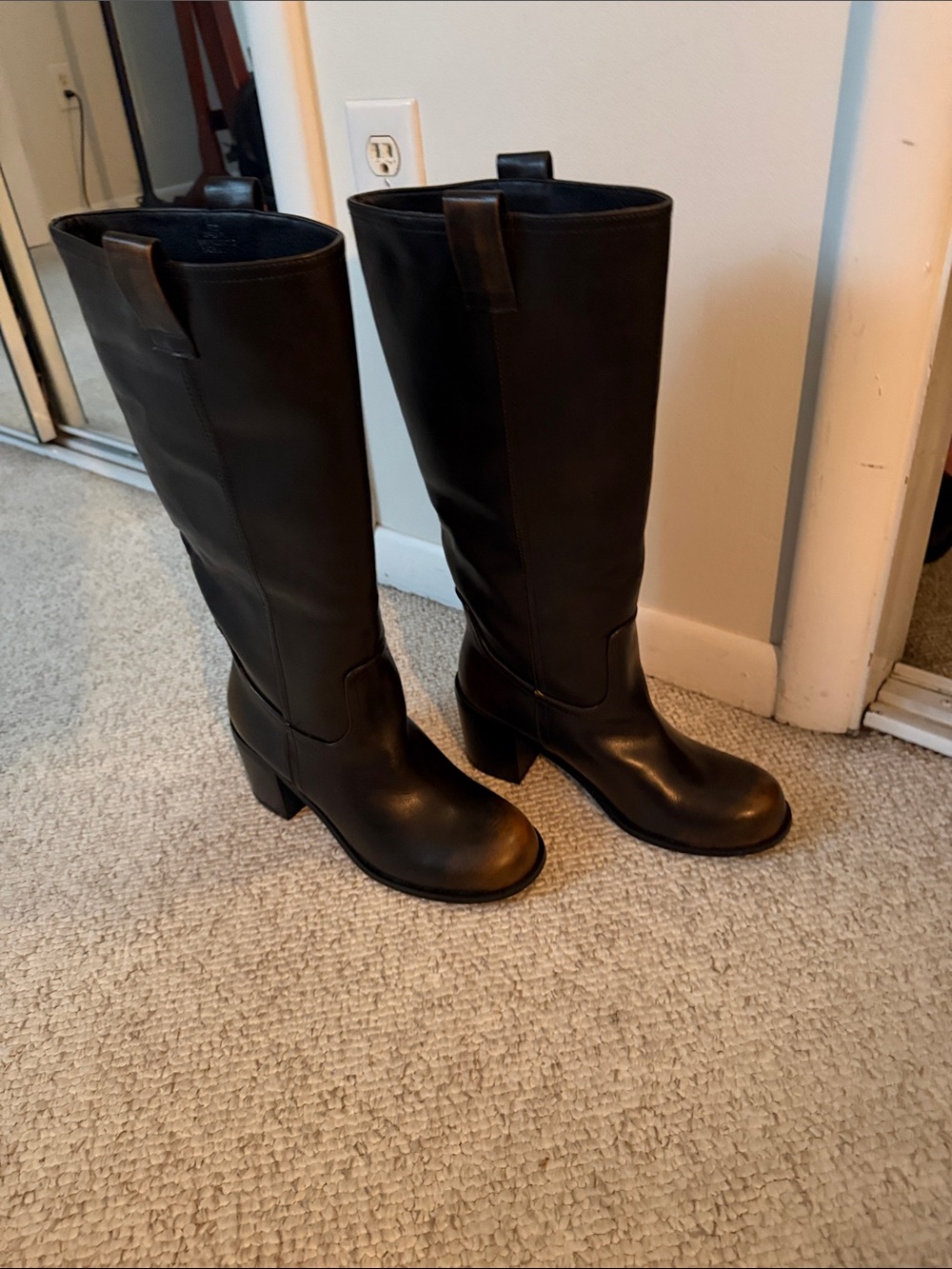Current Mood Black Knee-High Block Heel Boots